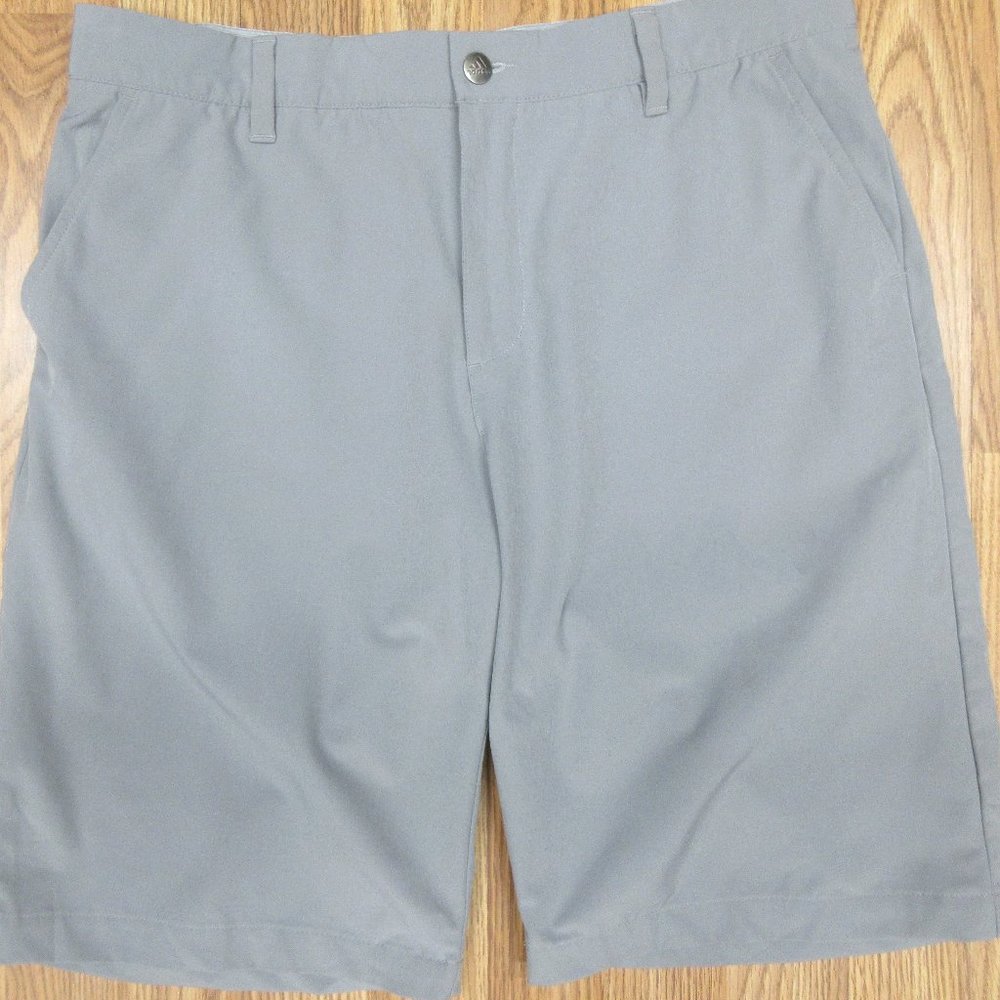 ADIDAS REGULAR FIT SHORTS POLY/SPANDEX GRAY Sz 34